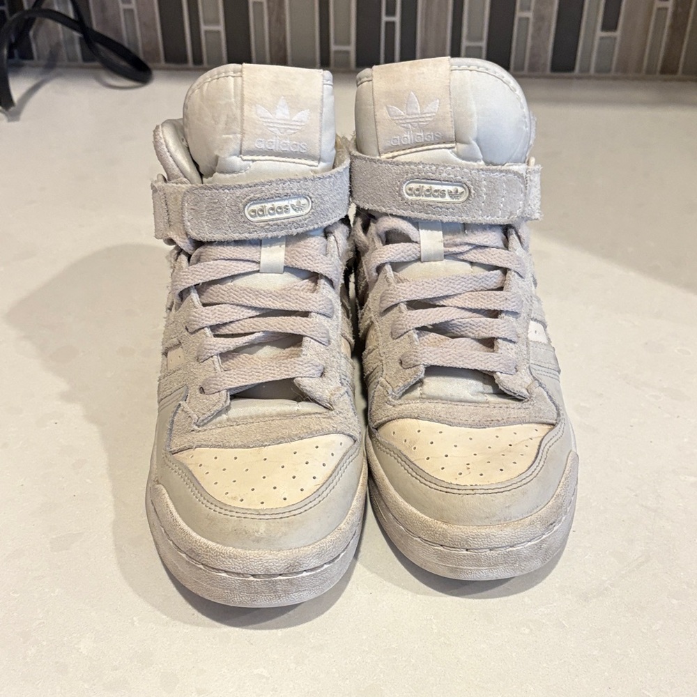 Adidas High Top Sneakers - cream and white